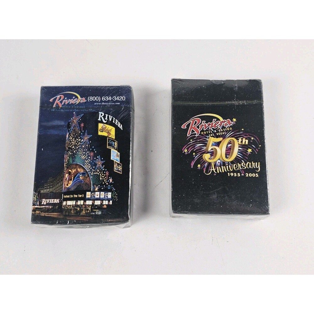 Vintage Riviera Las Vegas Hotel Casino Poker Playing Cards 2 New Sealed Decks